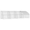 Cage à poules 4 pcs Argenté 800 x 200 x 200 cm Acier et PE 644292644292