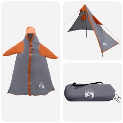 Poncho de pluie 2-en-1 avec capuche Gris et orange 644298644298