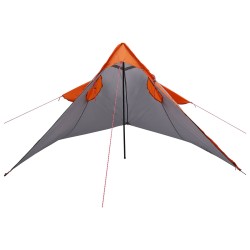 Poncho de pluie 2-en-1 avec capuche Gris et orange 644298644298