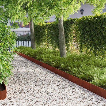 Bordure de Pelouse 20 pcs 103 x 15 cm Acier Rouillé 644301644301