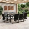 Ensemble de salle à manger pour jardin 9 pcs Noir et anthracite 644303644303