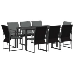 Ensemble de salle à manger pour jardin 9 pcs Noir et anthracite 644303644303