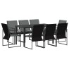 Ensemble de salle à manger pour jardin 9 pcs Noir et anthracite 644303644303