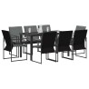 Ensemble de salle à manger pour jardin 9 pcs Noir et anthracite 644303644303
