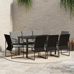 Ensemble de salle à manger pour jardin 9 pcs Noir et anthracite 644303644303