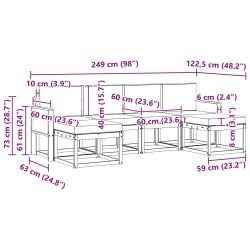 Ensemble de canapés d'extérieur 6 pcs Naturel et Crème 644304644304
