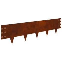 Bordure de Pelouse 20 pcs 100 x 25 cm Acier Rouillé 644306644306