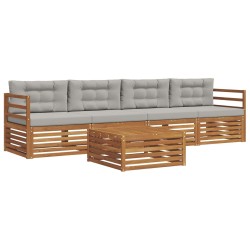 Ensemble de canapés d'extérieur 5 pcs Gris Naturel et Clair 644308644308