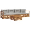 Ensemble de canapés d'extérieur 5 pcs Gris Naturel et Clair 644308644308