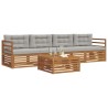 Ensemble de canapés d'extérieur 5 pcs Gris Naturel et Clair 644308644308