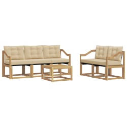 Ensemble de canapés d'extérieur 6 pcs Blanc et Beige 644310644310