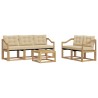 Ensemble de canapés d'extérieur 6 pcs Blanc et Beige 644310644310