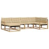Ensemble de canapés d'extérieur 6 pcs Blanc et Beige 644311644311