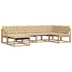 Ensemble de canapés d'extérieur 6 pcs Blanc et Beige 644312644312