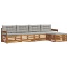 Ensemble de canapés d'extérieur 5 pcs Gris Naturel et Clair 644314644314