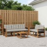 Ensemble de canapés d'extérieur 6 pcs Naturel et gris clair 644316644316