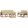 Ensemble de canapés d'extérieur 6 pcs Blanc et Beige 644317644317