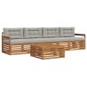 Ensemble de canapés d'extérieur 5 pcs Gris Naturel et Clair 644318644318