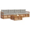 Ensemble de canapés d'extérieur 5 pcs Gris Naturel et Clair 644318644318