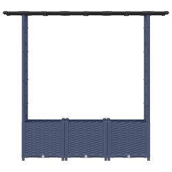 Lit Élevé avec Treillis et Toit Gris 162,5 x 40 x 136 cm PP 644320644320