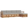 Ensemble de canapés d'extérieur 5 pcs Gris Naturel et Clair 644325644325