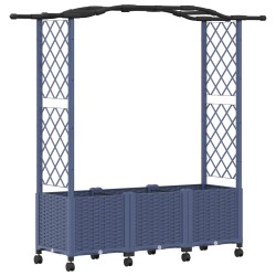 Lit Élevé avec Treillis et Toit Gris 164 x 40 x 144 cm PP 644326644326