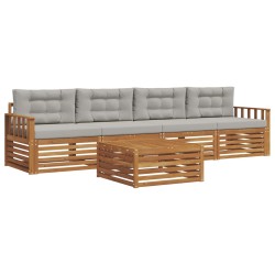 Ensemble de canapés d'extérieur 5 pcs Gris Naturel et Clair 644330644330