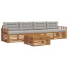 Ensemble de canapés d'extérieur 5 pcs Gris Naturel et Clair 644330644330