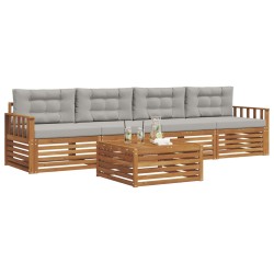 Ensemble de canapés d'extérieur 5 pcs Gris Naturel et Clair 644330644330