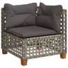 Salon de jardin 6 pcs avec coussins gris résine tressée 644332644332