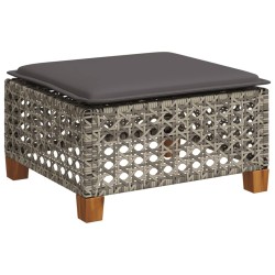 Salon de jardin 6 pcs avec coussins gris résine tressée 644332644332