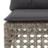 Salon de jardin 6 pcs avec coussins gris résine tressée 644332644332