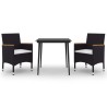 Ensemble à manger de jardin coussins 3 pcs Résine tressée Verre 644347644347