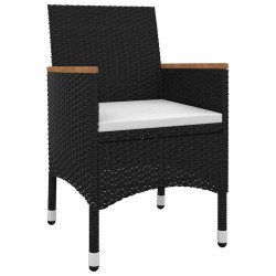Ensemble à manger de jardin coussins 3 pcs Résine tressée Verre 644347644347