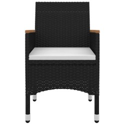 Ensemble à manger de jardin coussins 3 pcs Résine tressée Verre 644347644347