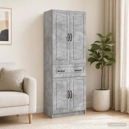 Ensemble de Meubles 2 pcs Gris béton Bois d'ingénierie 644361644361