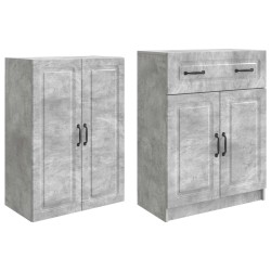 Ensemble de Meubles 2 pcs Gris béton Bois d'ingénierie 644361644361