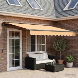 Auvent rétractable Sable 4 × 3 m Polyester et Aluminium 644362644362