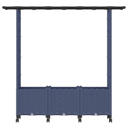 Lit Élevé avec Treillis et Toit Gris 162,5 x 40 x 142 cm PP 644363644363