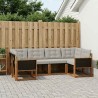Ensemble de canapés d'extérieur 6 pcs Naturel et Gris clair 644366644366