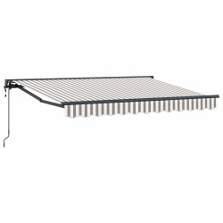 Auvent rétractable Gris clair et blanc 4 × 3 m 644368644368