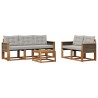 Ensemble de canapés d'extérieur 6 pcs Naturel et gris clair 644370644370