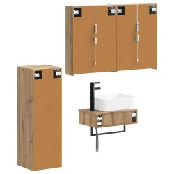 Ensemble de mobilier de salle de bain 4 pc Chêne artisanal 644378644378
