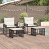 Ensemble de meubles d'extérieur 11 pcs Noir et blanc crème 644379644379