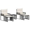 Ensemble de meubles d'extérieur 11 pcs Noir et blanc crème 644379644379