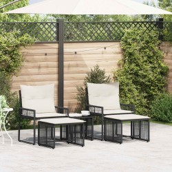 Ensemble de meubles d'extérieur 11 pcs Noir et blanc crème 644379644379