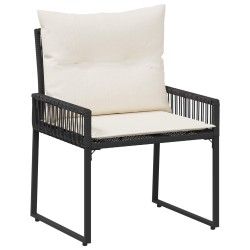 Ensemble de meubles d'extérieur 11 pcs Noir et blanc crème 644379644379