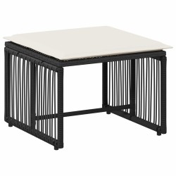 Ensemble de meubles d'extérieur 11 pcs Noir et blanc crème 644379644379