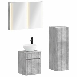 Ensemble de mobilier de salle de bain 4 pcs Gris béton 644380644380