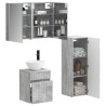 Ensemble de mobilier de salle de bain 4 pcs Gris béton 644380644380